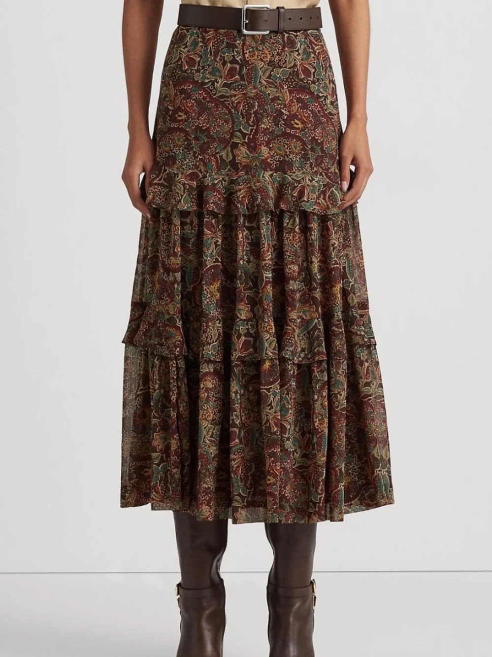 Ralph Lauren Ruffle Tiered Skirt - Picture 2 of 7